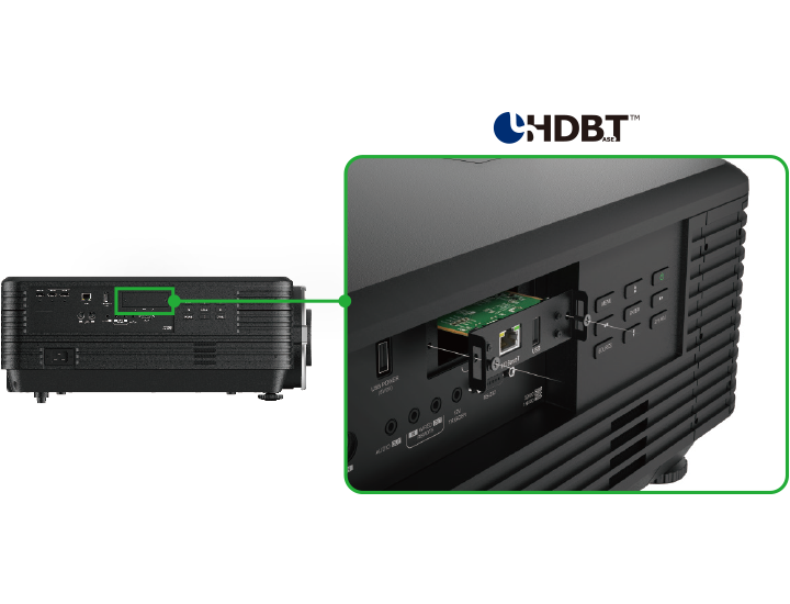 支援HDBaseT™ 传输界面( 选配) 支援HDBaseT™ 传输界面( 选配)